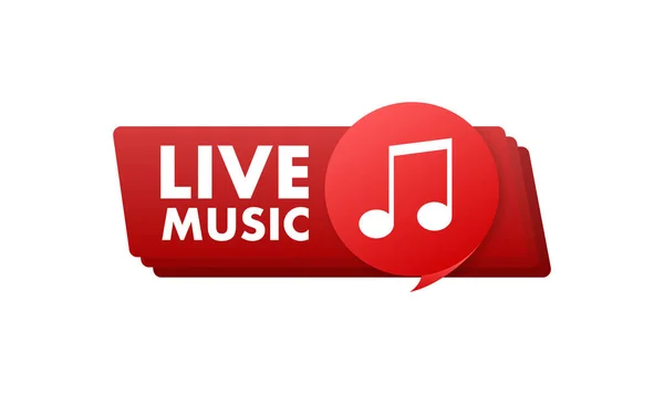 Live Music Label Music Bars Night Clubs Vector Stock Illustration — Wektor stockowy