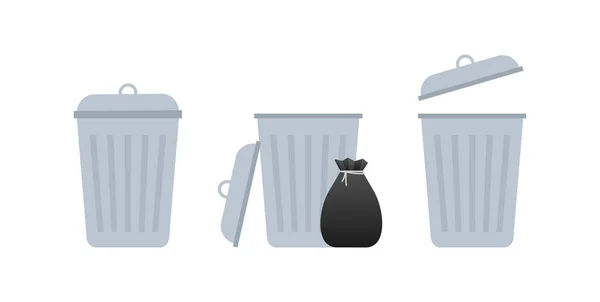 Trash Can Garbage Dustbin Vector Stock Illustration — Vettoriale Stock