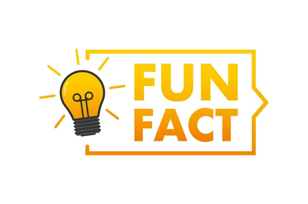 Fun Fact Label Light Bulb Vector Stock Illustration — 图库矢量图片