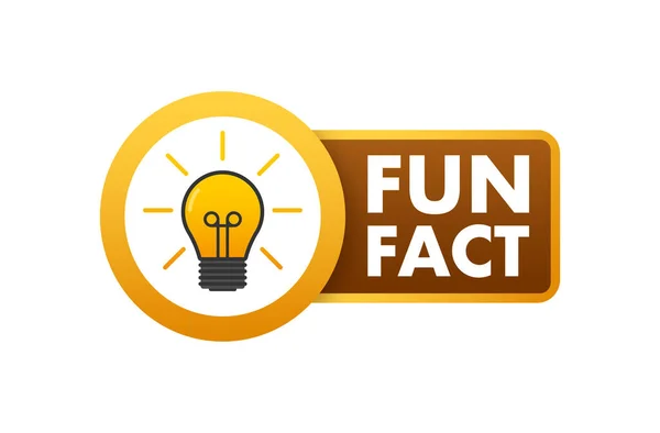 Fun Fact Label Light Bulb Vector Stock Illustration — 스톡 벡터