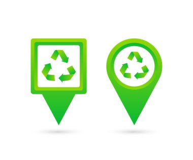 Recycle point. Recycling location on the map. Vector stock illustration