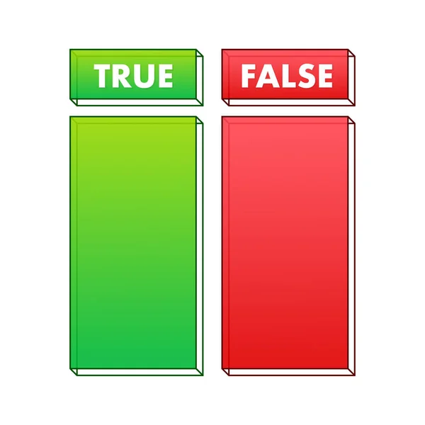 True False Check Mark Red Green Colors Vector Stock Illustration — Stockvektor