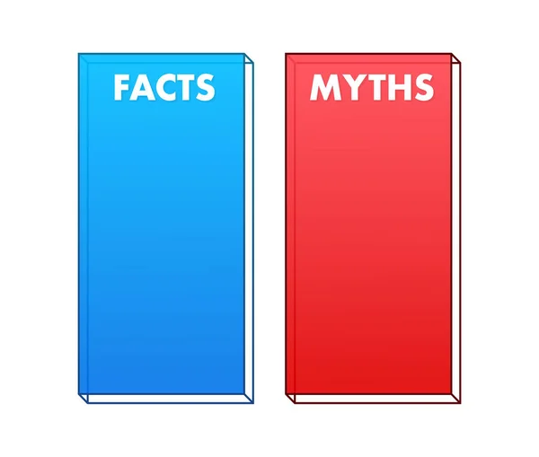 Fakta Mitos Fakta Desain Besar Untuk Tujuan Apapun Ilustrasi Saham - Stok Vektor