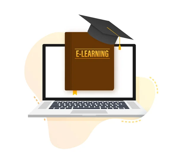 Learning Online Education Concept Banner Online Training Courses Tutorials Vector — Vettoriale Stock