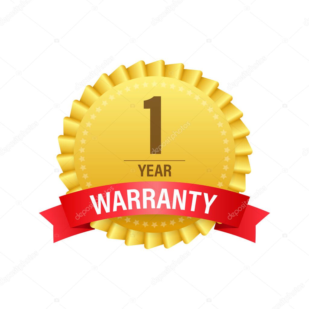 1 Year warranty. Support service icon. Vector stock illustration