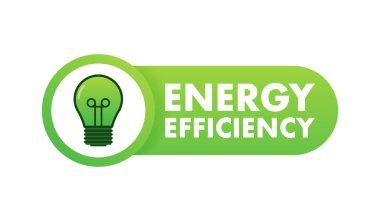 Yeşil enerji verimliliği. Vektör logosu. Çizelge konsepti. Yeşil enerji arkaplanı.
