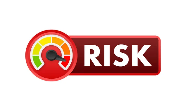 Risiko Symbol Auf Dem Tacho Hohes Risiko Vektoraktiendarstellung — Stockvektor