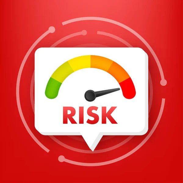 速度計のリスクアイコン 危険度が高い ベクターストックイラスト — ストックベクタ