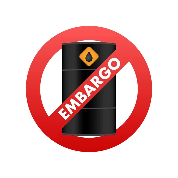 Нафтове Ембарго Забороняє Знак Заборона Імпорт Нафти Газу Економічні Війни — стоковий вектор