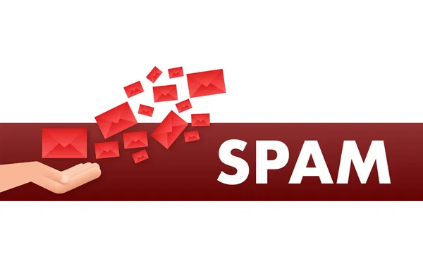 Kein Spam Warnung Vor Spam Mails Konzept Von Virus Piraterie — Stockvektor