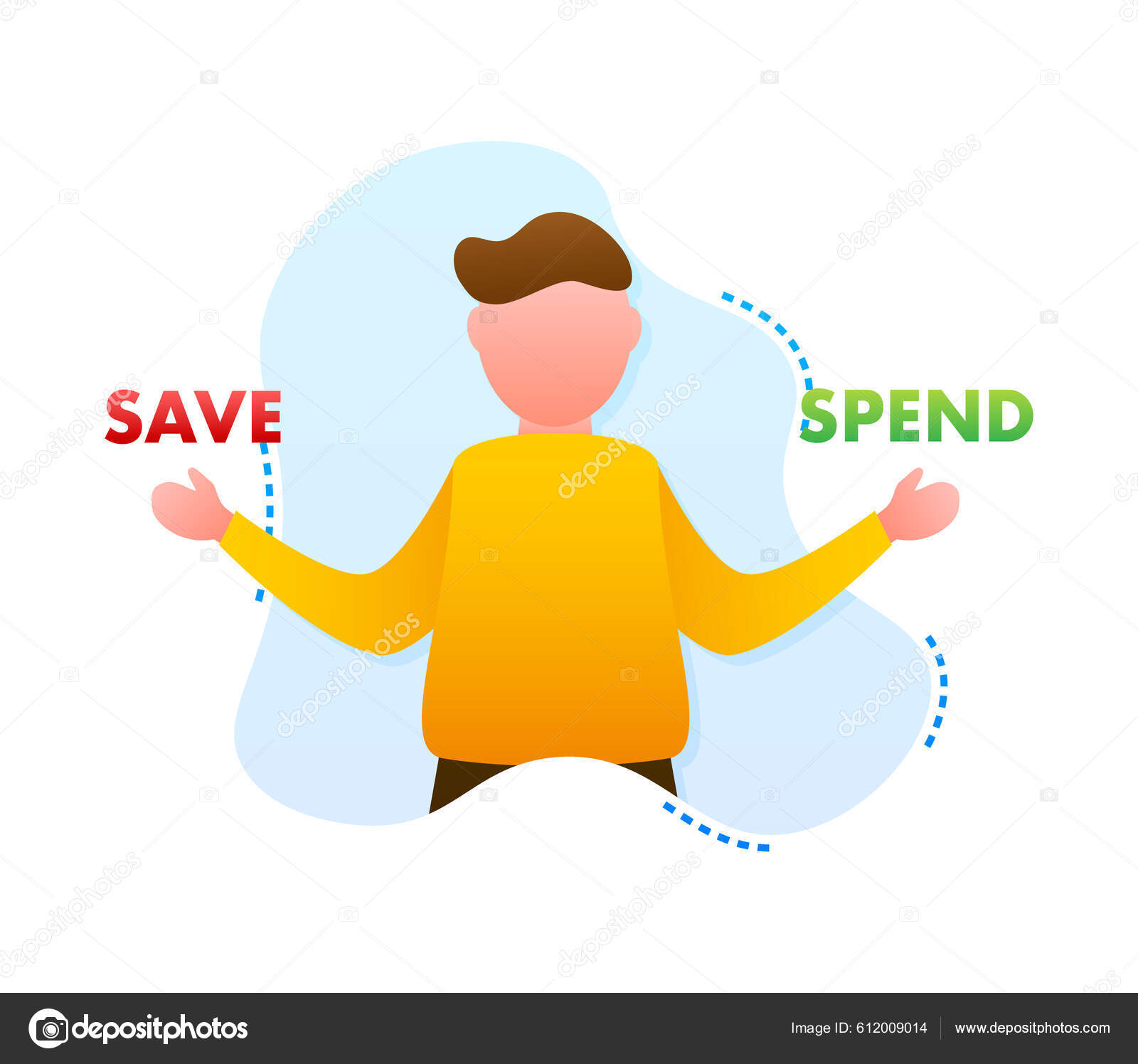 Ahorre Gaste Saldo Balanza Balance Escala Concepto Negocio Ilustración