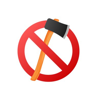 Ağaç tabelasını kesme. Tarım araçları. Vektör stok illüstrasyonu