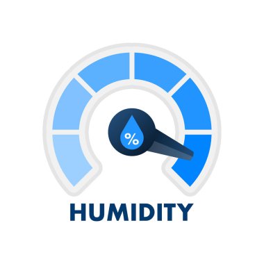 Nem hava sensörü. Su seviyesi, fiyat. Vektör stok illüstrasyonu.