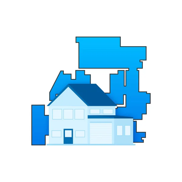 Husets Arkitektoniska Plan Byggnadsplan Illustration Vektorbeståndet — Stock vektor