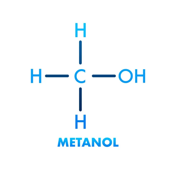 Concepto Metanol Fórmula Química Icono Etiqueta Texto Fuente Vector Ilustración — Vector de stock