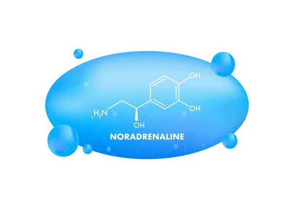 Noradrenalina Conceito Fórmula Química Ícone Rótulo Texto Fonte Vetor Ilustração —  Vetores de Stock