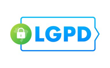 LGPD, Brezilya Veri Koruma Dairesi DPA. Lei Geral de Prote o de Dados. Vektör stok illüstrasyonu