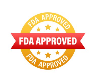 FDA beyaz arka planda grunge kauçuk damgasını onayladı. Vektör illüstrasyonu