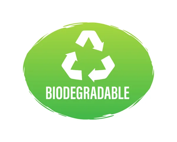 Etichetta Riciclabile Biodegradabile Riciclaggio Biologico Prodotto Ecologico Illustrazione Dello Stock — Vettoriale Stock