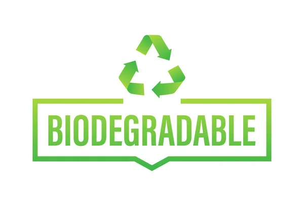 Βιοδιασπώμενη Ανακυκλώσιμη Ετικέτα Βιολογική Ανακύκλωση Οικολογικό Προϊόν Εικονογράφηση Διανύσματος — Διανυσματικό Αρχείο