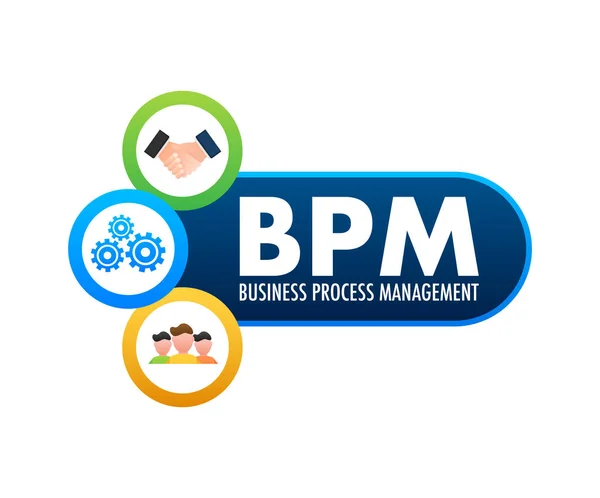 Bpm Business Process Management Affärsidé Illustration Vektorbeståndet — Stock vektor