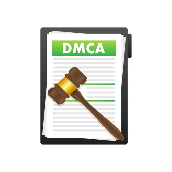 Dmca Digital Millennium Copyright Act Copywriter Och Frilansare Immateriella Rättigheter — Stock vektor