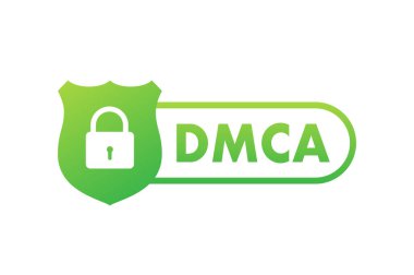 DMCA - Dijital Milenyum Telif Hakları Yasası. Metin yazarı ve serbest yazar. Fikri mülkiyet. Vektör stok illüstrasyonu