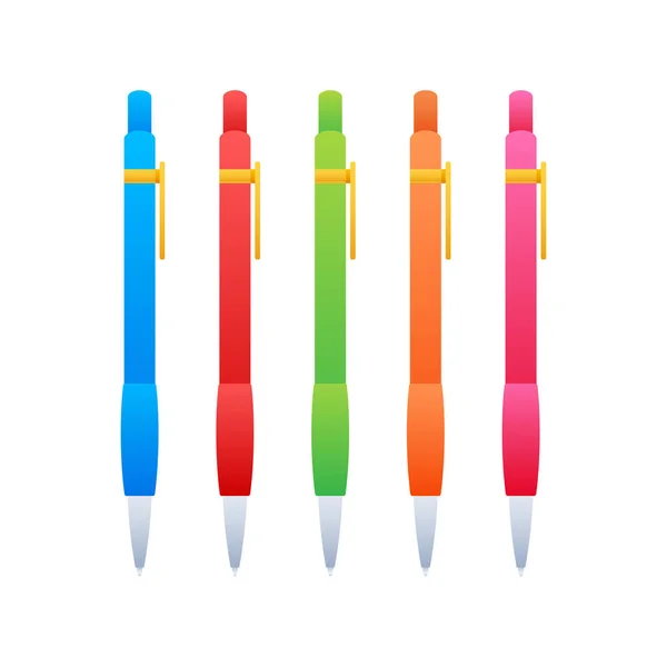 Stiftsammlung Symbol Schreibwaren Set Vektoraktiendarstellung — Stockvektor