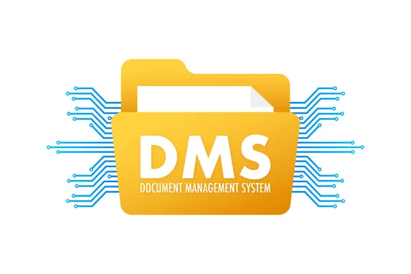 Dms Dokumenthanteringssystem Digital Verksamhet Molnlagringsikon Digital Data Illustration Vektorbeståndet — Stock vektor
