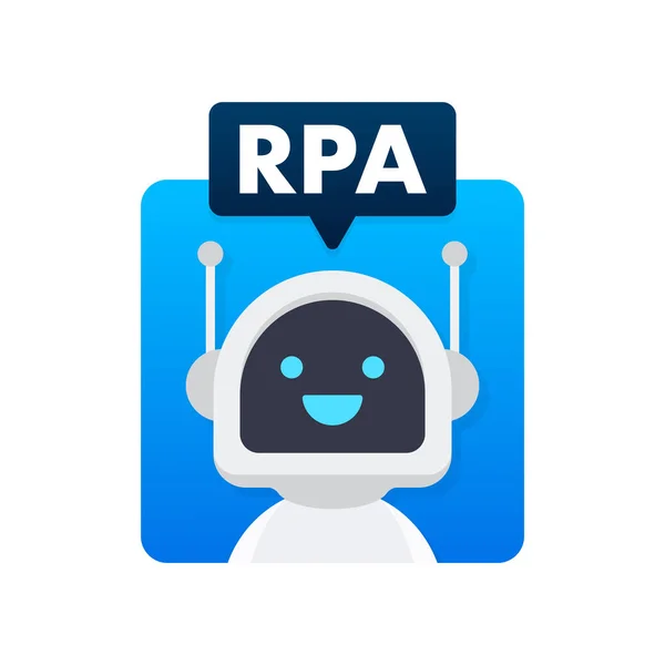 Rpa Automatización Robótica Procesos Inteligencia Artificial Aprendizaje Automático Ilustración Stock — Archivo Imágenes Vectoriales