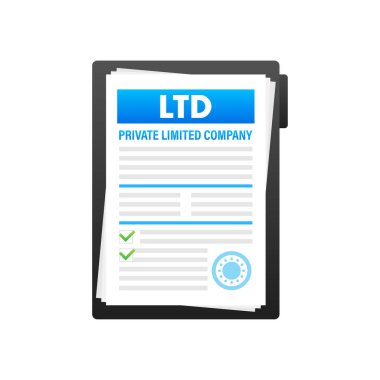 LTD - özel sınırlı şirket. İş konsepti. Vektör stok illüstrasyonu