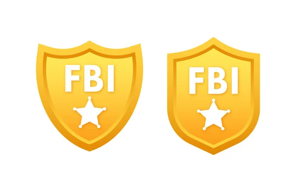 Insignia Del Fbi Agente Del Fbi Insignia Policía Ilustración Stock — Vector de stock