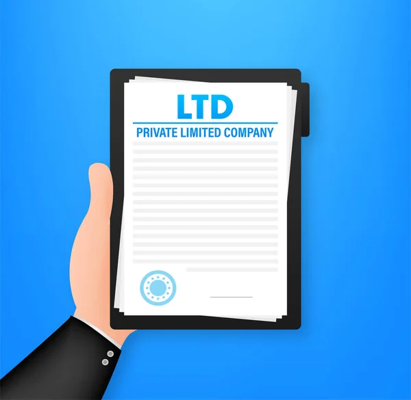 Ltd Ιδιωτική Εταιρεία Περιορισμένης Ευθύνης Επιχειρηματική Ιδέα Εικονογράφηση Διανύσματος — Διανυσματικό Αρχείο