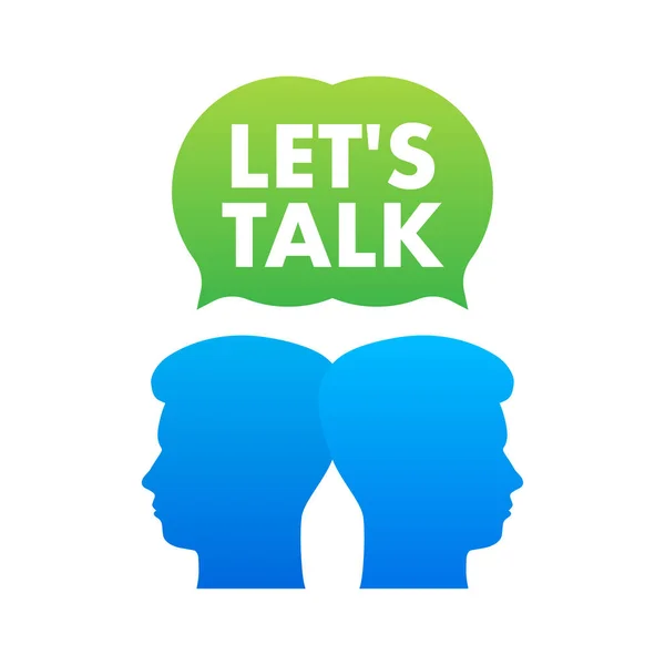 Mari Kita Bicara Dialog Chat Speech Bubble Konsep Pemasaran - Stok Vektor