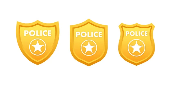 Icono Placa Oficial Policía Ilustración Stock Vectorial — Vector de stock