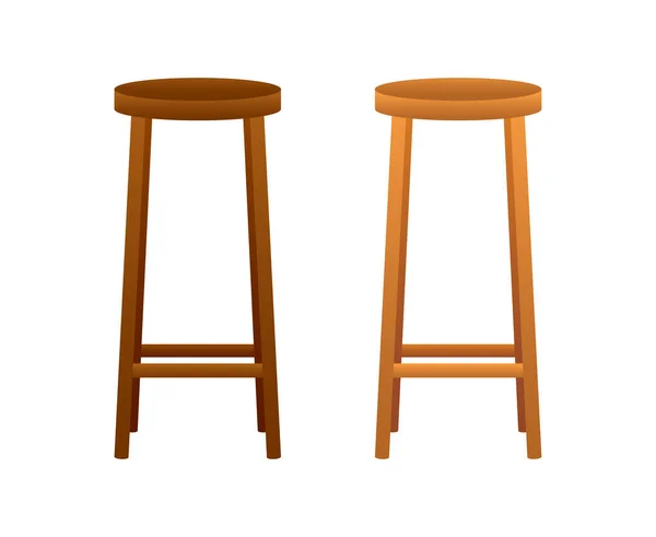 酒吧木制凳子四条腿的凳子矢量存量说明 — 图库矢量图片