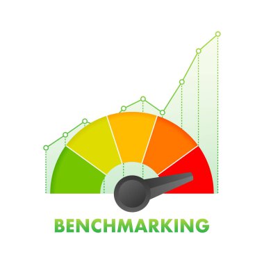 Hız göstergesi, genel gösterge, iş konsepti. Vektör stok illüstrasyonu.