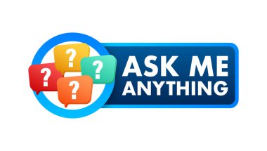 Ask me anything. Lettering for your blog, for online shop, for tags and banners. Vector stock illustrtaion clipart