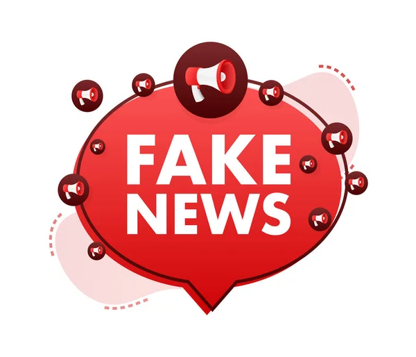 Fake News Megaphone Electronic Internet Fraud Vector Illustration — Stock vektor