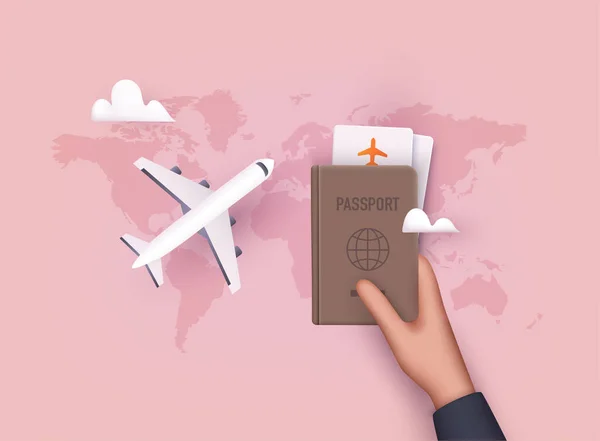 Podróżowanie Samolotem Planowanie Wakacji Turystyka Koncepcja Biletu Online Ilustracje Wektorowe — Zdjęcie stockowe