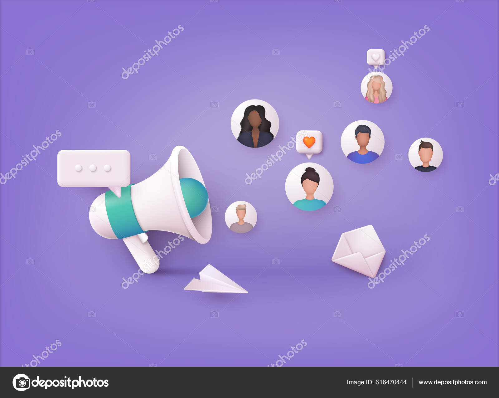 Big Loudspeaker Communicate Audience Agency Team Work Social Media