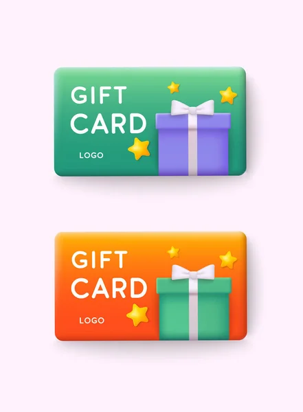 Gift Card Estratégia Promoção Vale Presente Cupom Desconto Conceito Certificado — Vetor de Stock