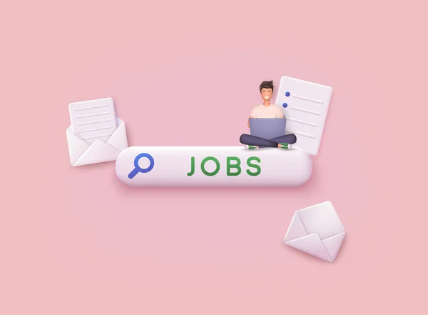 Αναζήτηση Εργασίας Έννοια Ψάχνω Για Δουλειά Στη Μπάρα Αναζήτησης Διαχείριση — Διανυσματικό Αρχείο