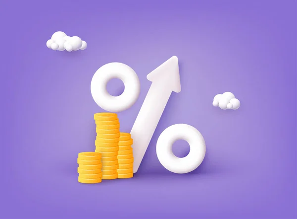 Bankkreditkonzept Prozent Guter Zinssatz Zinsfrei Finanzmanagement Web Vector Illustrationen — Stockvektor