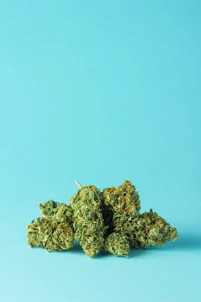 Pile Medical Marijuana Buds Hemp Flowers Cannabis Plant Isolated Minimalist — Stockfoto