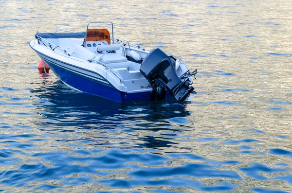 Speedboat Sea Water Moored Buoy — Stock Photo, Image