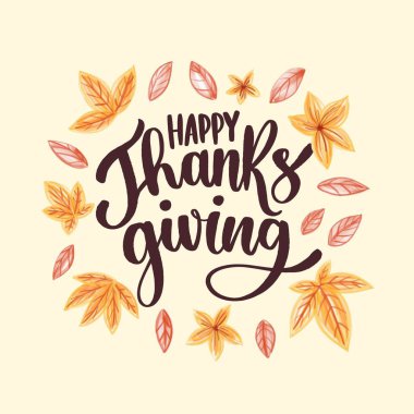 Harfli vektör tasarımı illüstrasyonlu Şükran Günü kavramın kutlu olsun.