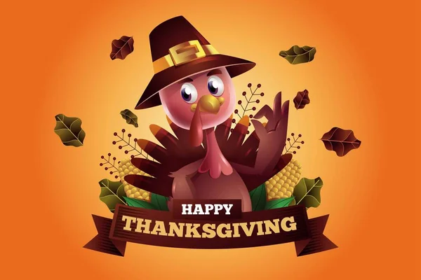 Thanksgiving Concept Realistic Background Vector Design Illustration — Stock Vector