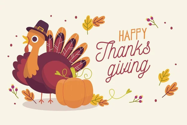 Thanksgiving Bakgrund Handritad Vektor Design Illustration — Stock vektor