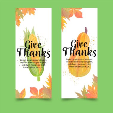 suluboya şükran günü pankartları vektör tasarımı illüstrasyonu